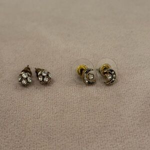 Gold Ball and Moon Earrings